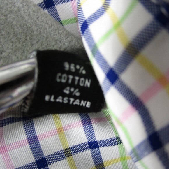 Ralph Lauren Shirt Mens L Blue Yellow Windowpane Plaid Button Down Stretch LRL - Picture 7 of 15